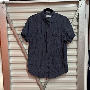 Calvin Klein Dark Blue Patterned Casual Shirt